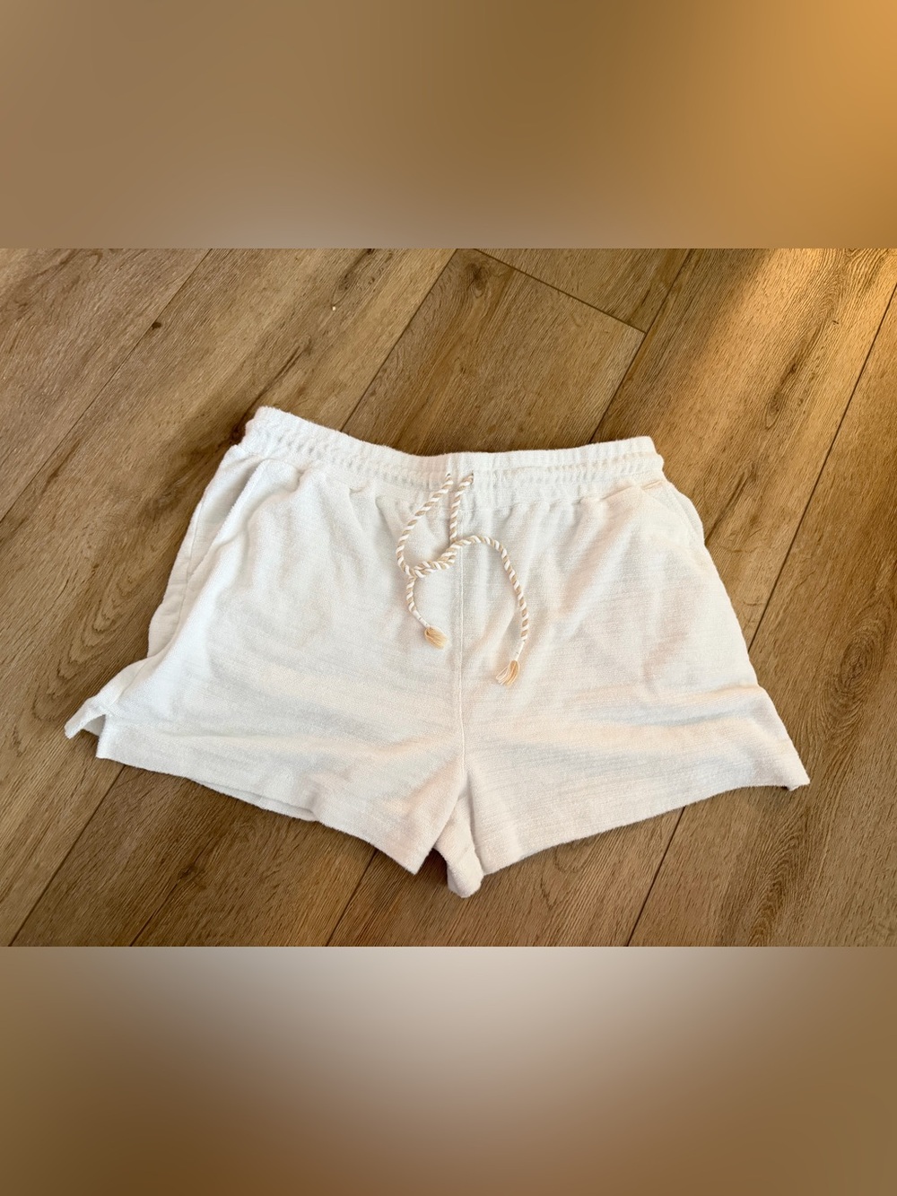 Faherty White Terry Drawstring Shorts